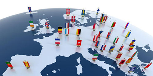 flag map of europe